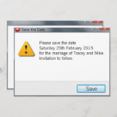 De foutenmelding van de geek sparen de Grauwe Uitn Save The Date (Voorkant / Achterkant)