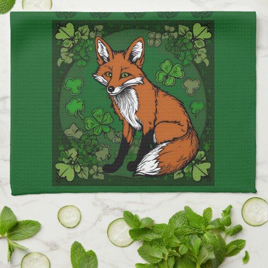 De Fox en de Shamrocks Theedoek (Gevouwen)