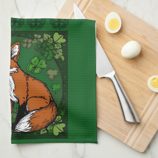 De Fox en de Shamrocks Theedoek (Quarter Fold)