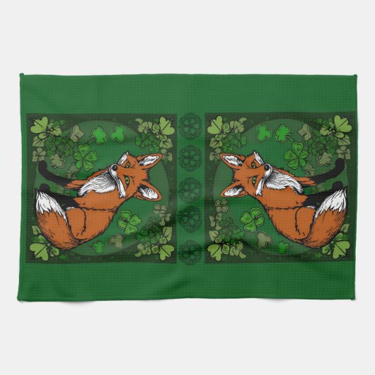 De Fox en de Shamrocks Theedoek (Horizontaal)