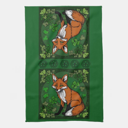 De Fox en de Shamrocks Theedoek (Verticaal)