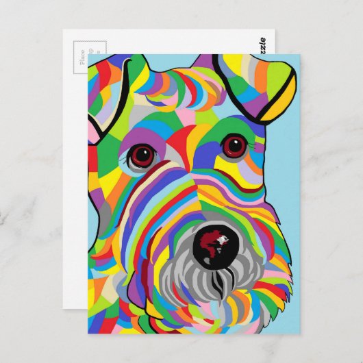 De Fox-terrier van de draad Briefkaart (Voorkant / Achterkant)