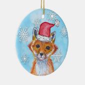 De Fox van de waterverf met Gepersonaliseerd Beric Keramisch Ornament (Rechts)