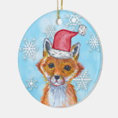 De Fox van de waterverf met Gepersonaliseerd Beric Keramisch Ornament (Links)