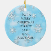 De Fox van de waterverf met Gepersonaliseerd Beric Keramisch Ornament (Achterkant)