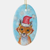 De Fox van de waterverf met Gepersonaliseerd Beric Keramisch Ornament (Rechts)