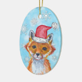 De Fox van de waterverf met Gepersonaliseerd Beric Keramisch Ornament (Links)