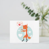 De Fox zegt dat ik van je hou! Briefkaart (Staand voorkant)