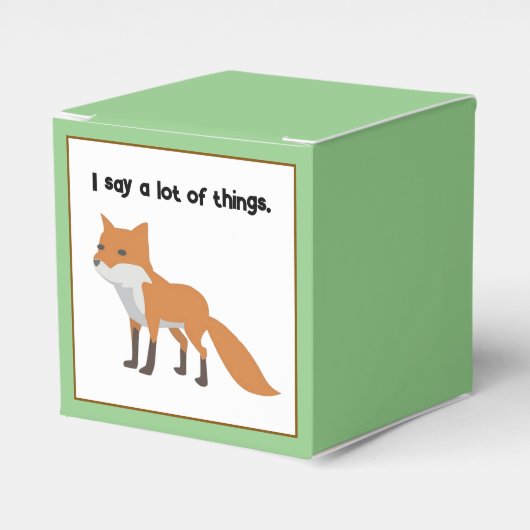 De Fox zegt… Grappig Internet meme Cartoon ontwerp Bedankdoosjes (Voorkant Zijde)