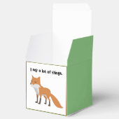 De Fox zegt… Grappig Internet meme Cartoon ontwerp Bedankdoosjes (Geopend)