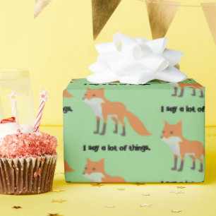 De Fox zegt… Grappig Internet meme Cartoon ontwerp Cadeaupapier