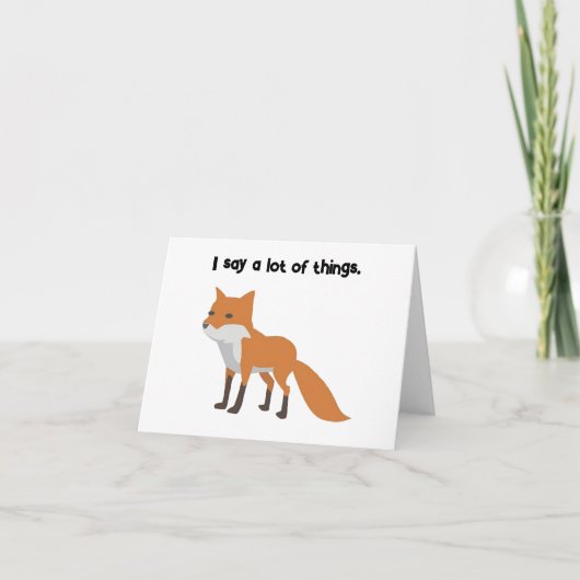 De Fox zegt… Grappig Internet meme Cartoon ontwerp Kaart (Voorkant)