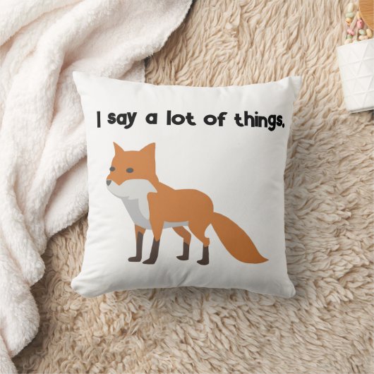 De Fox zegt… Grappig Internet meme Cartoon ontwerp Kussen (Deken)