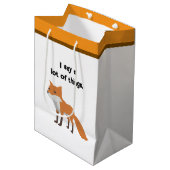 De Fox zegt… Grappig Internet meme Cartoon ontwerp Medium Cadeauzakje (Voorkant Gekanteld)
