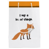 De Fox zegt… Grappig Internet meme Cartoon ontwerp Medium Cadeauzakje (Achterkant)