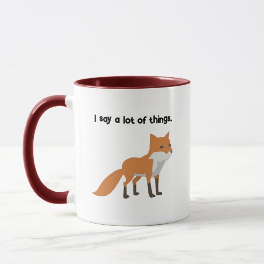 De Fox zegt… Grappig Internet meme Cartoon ontwerp Mok (Links)