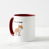 De Fox zegt… Grappig Internet meme Cartoon ontwerp Mok (Voorkant links)