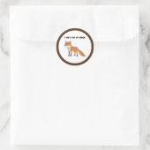 De Fox zegt… Grappig Internet meme Cartoon ontwerp Ronde Sticker (Tas)