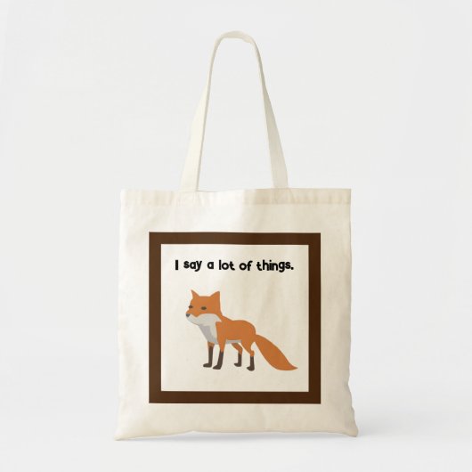 De Fox zegt… Grappig Internet meme Cartoon ontwerp Tote Bag (Voorkant)