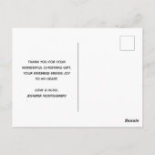 De  Foxes Retro kerstscène van de klap Dank u Briefkaart (Achterkant)