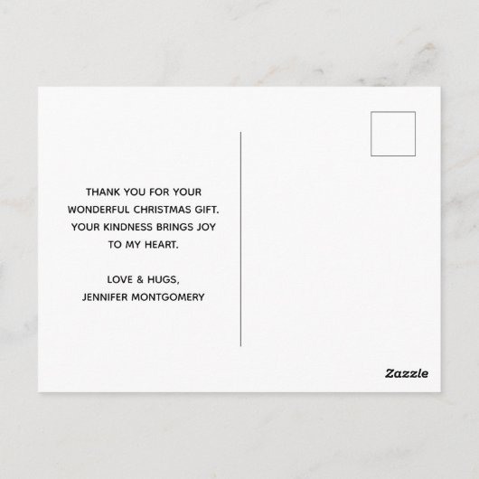 De Foxes Retro kerstscène van de klap Dank u Briefkaart (Achterkant)