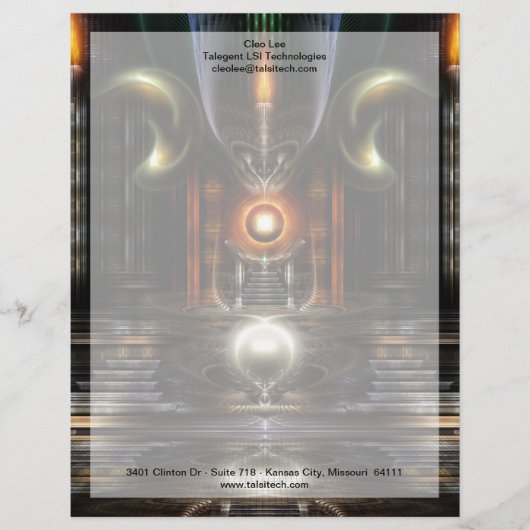 De fractale kunst van de troonzaal briefhoofd ontwerp (Voorkant)