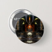 De fractale kunst van de troonzaal ronde button 5,7 cm (Voorkant /achterkant)