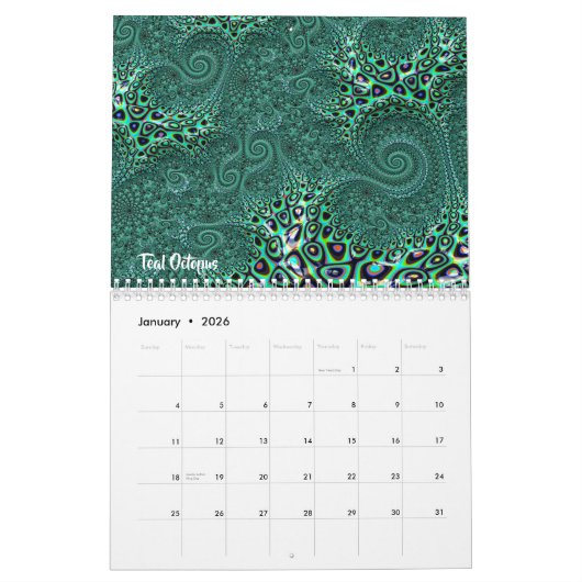 De fractale kunst van Shelli Fitzpatrick Vol. Kalender (Jan 2026)