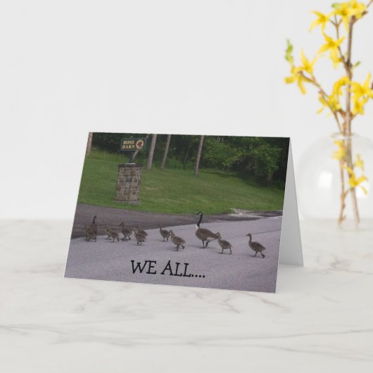 DE FRACTIE VAN DUCK'S QUACK JE HEEFT BIRTHDAY GROU KAART (Gele Bloem)