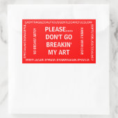 De fragiele Sticker van de kunstenaar (Tas)