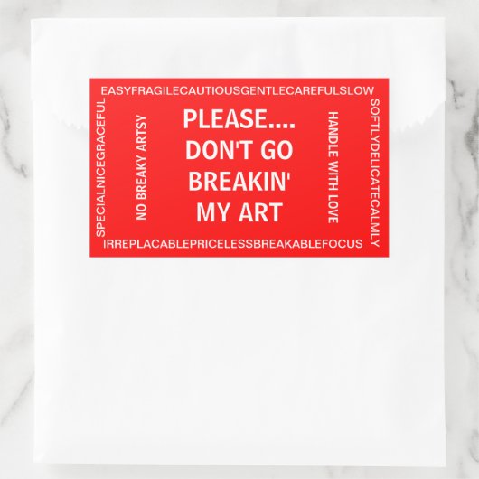 De fragiele Sticker van de kunstenaar (Tas)