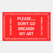 De fragiele Sticker van de kunstenaar (Voorkant)