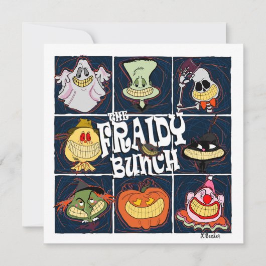 De Fraidy Bunch Fun Halloween Kaart (Voorkant)