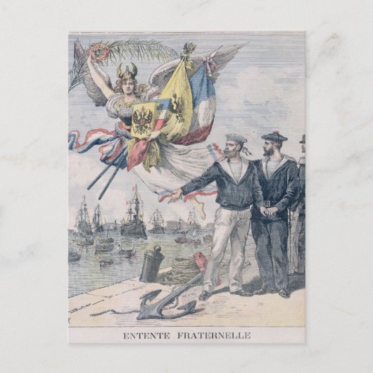 De Frans-Russische Entente Briefkaart (Voorkant)