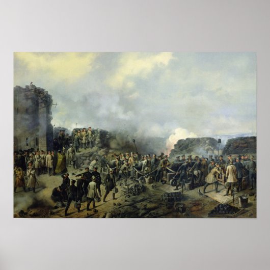 De Frans-Russische strijd in Malakhov Kurgan Poster (Voorkant)