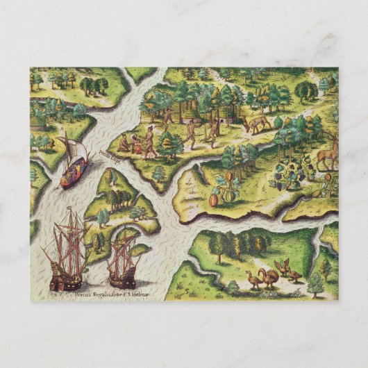 De Franse aantocht in Port Royal Briefkaart (Voorkant)