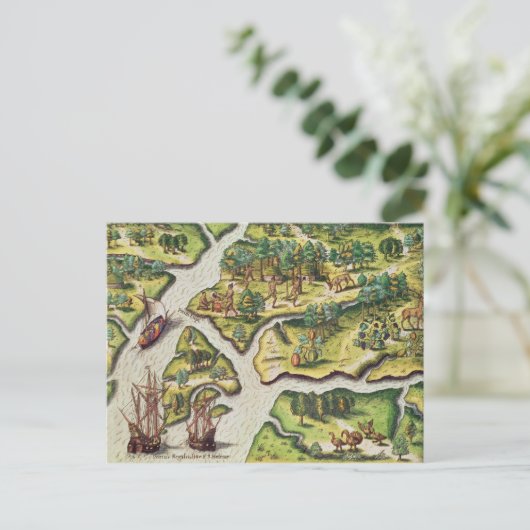 De Franse aantocht in Port Royal Briefkaart (Staand voorkant)