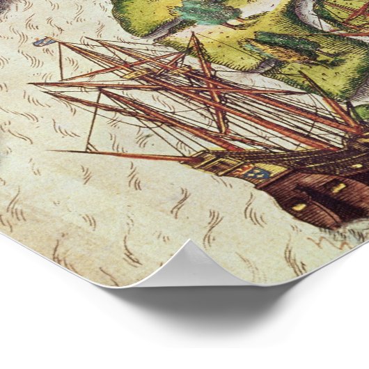 De Franse aantocht in Port Royal Poster (Hoek)