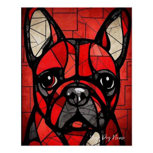 De Franse buldog hond, rood en zwart 002 - Ulises Perfect Poster (Voorkant)