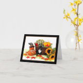 De Franse buldog van Halloween notecard Kaart (Gele Bloem)