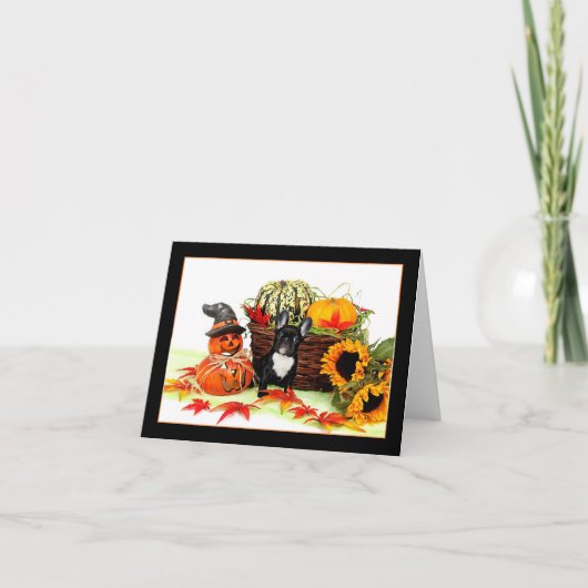 De Franse buldog van Halloween notecard Kaart (Voorkant)