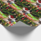 De Franse Buldog van Kerstmis Cadeaupapier (Hoek)