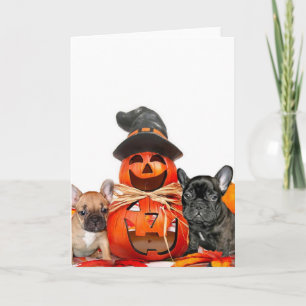 De Franse Buldoggen van Halloween Kaart