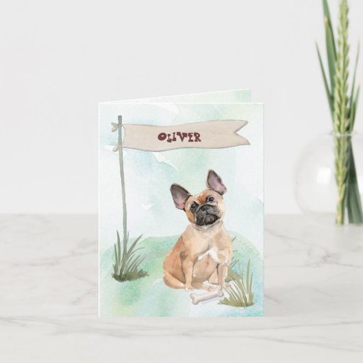 De Franse Bulldog feliciteert New Dog Notitiekaartje (Voorkant)