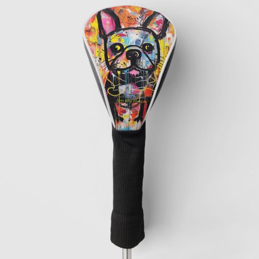 De Franse Bulldog Graffiti 01 - Leonardo Abbacchi Golfheadcover (Voorkant)