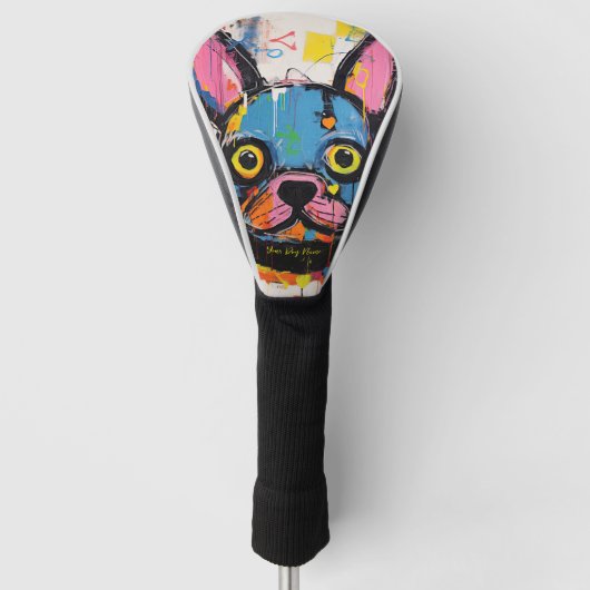 De Franse Bulldog Graffiti 02 - Leonardo Abbacchi Golfheadcover (Voorkant)