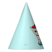 De Franse Bulldog in een Skateboard Happy Birthday Feesthoedjes (Links)