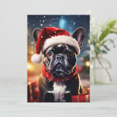 De Franse Bulldog Instant Download Kerstmis Feestdagenkaart (Staand voorkant)