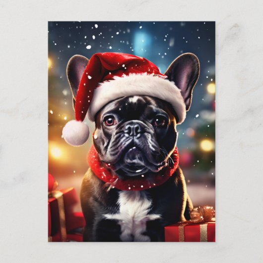De Franse Bulldog Kerst Feestdagenkaart (Voorkant)