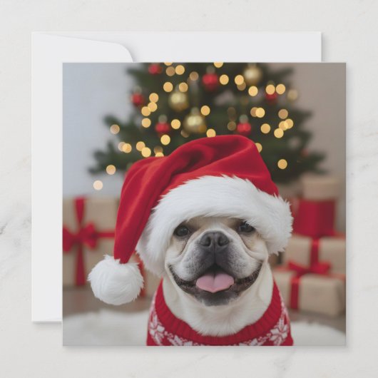 De Franse Bulldog Kerst Groet Kaart (Voorkant)